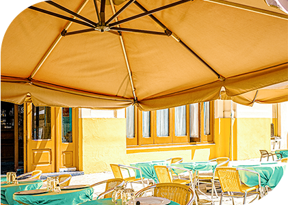 Outdoor patio seating